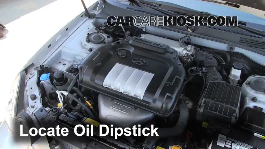 2004 Hyundai Sonata 2.4L 4 Cyl. Oil Check Oil Level